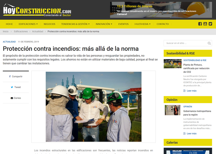 Protección contra incendios: más allá de la norma 