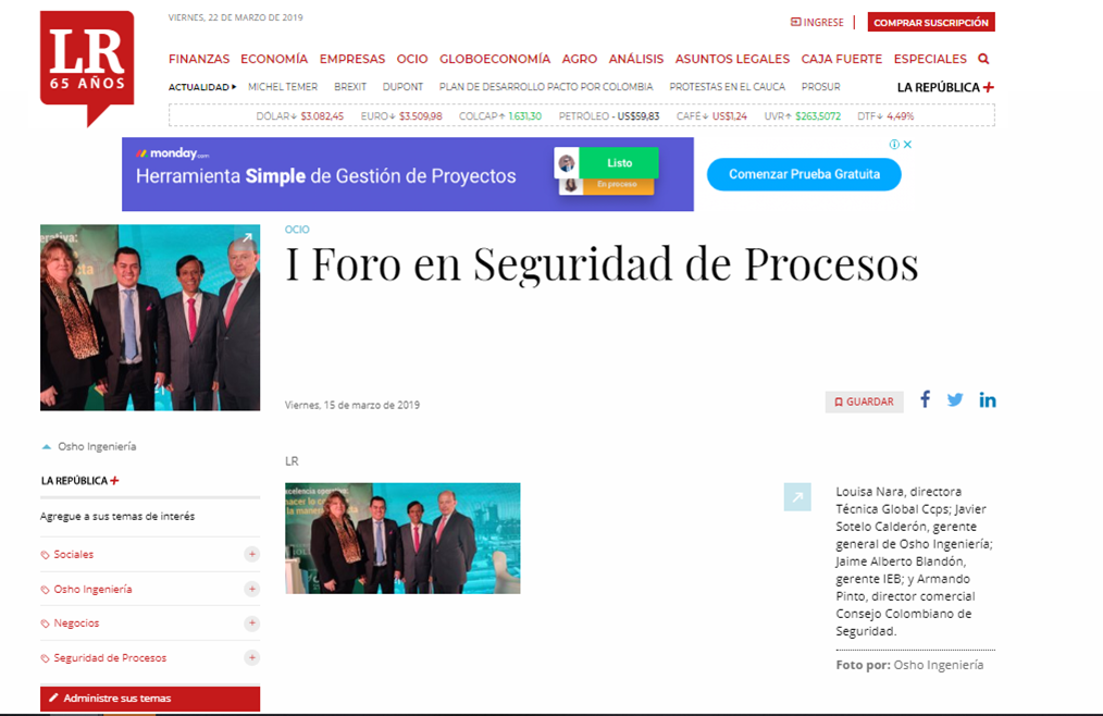 Foto Social Evento I Foro en Seguridad de Procesos