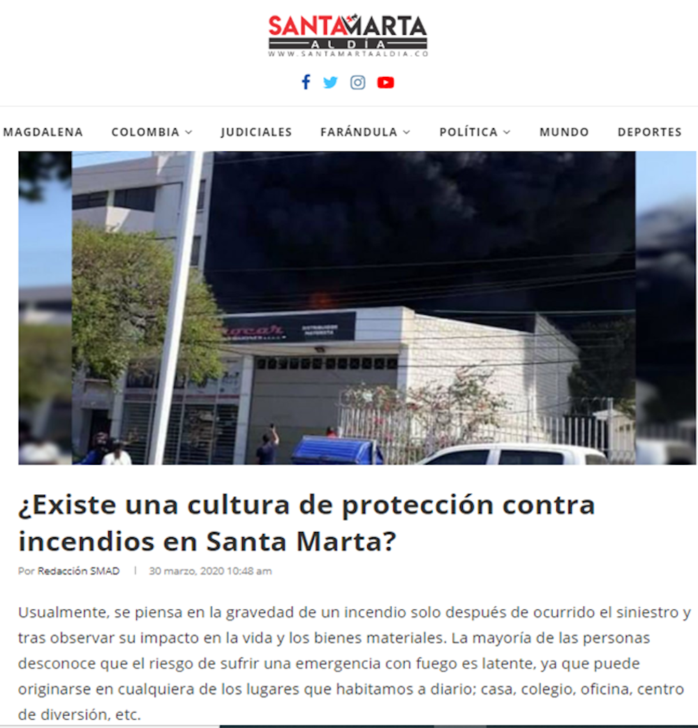 ¿Existe una cultura de protección contra incendios en Santa Marta?
