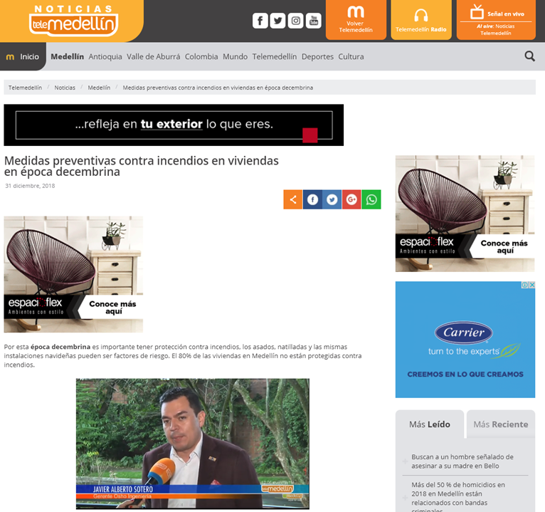 Medidas preventivas contra incendios en viviendas en época decembrina